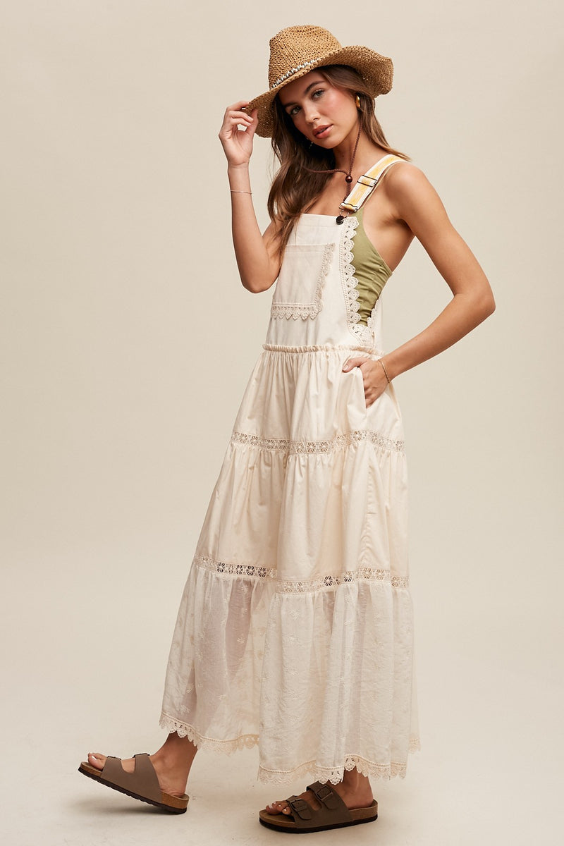 Laced and Tiered Romanctic Overall Maxi Dress (Skirtall)