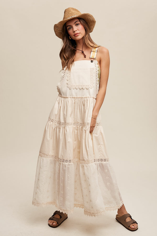 Laced and Tiered Romanctic Overall Maxi Dress (Skirtall)
