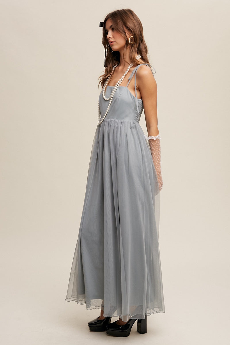 Romantic Babydoll Maxi Tulle Dress- Final Sale