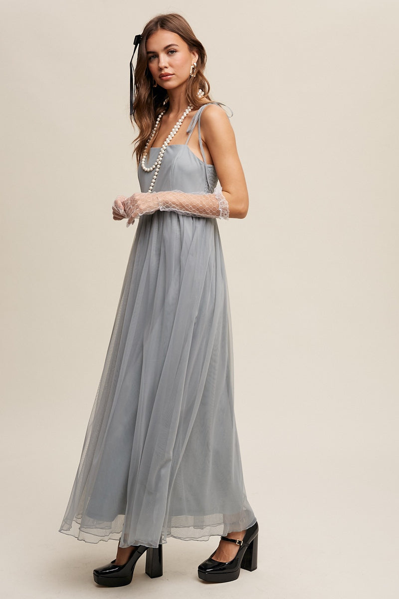 Romantic Babydoll Maxi Tulle Dress- Final Sale