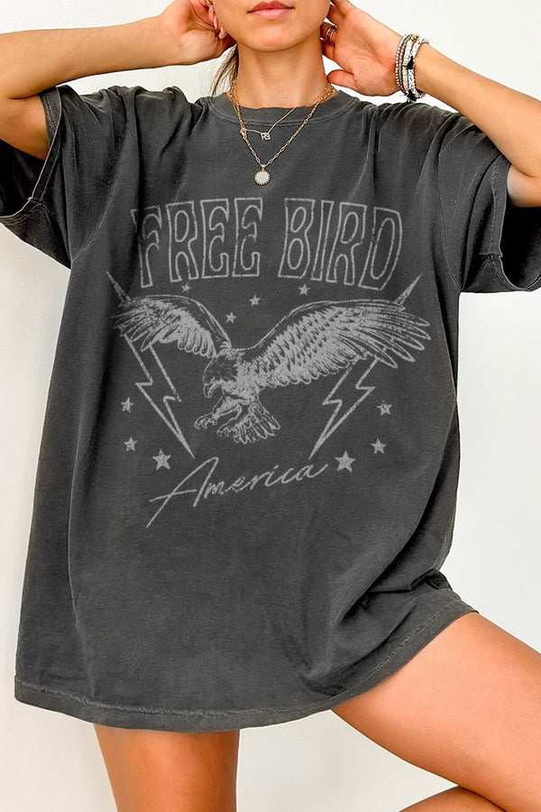 Free Bird America Comfort Colors Tee in Pepper