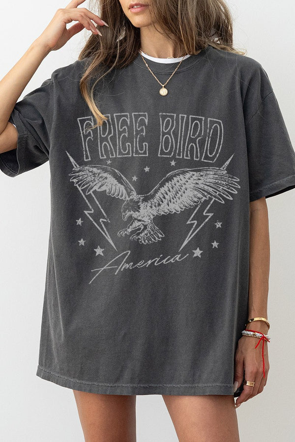 Free Bird America Comfort Colors Tee in Pepper