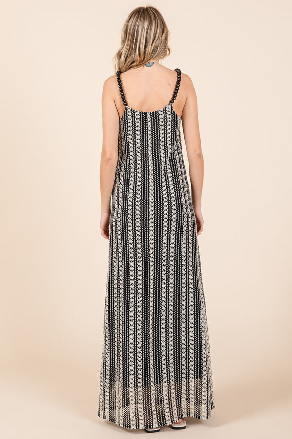 Stripe See-Through Maxi Dress- Final Sale