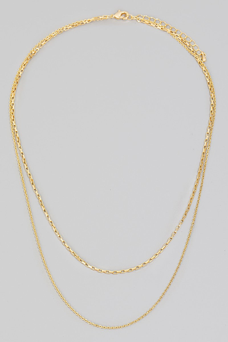 Mixed Dainty Chain Layered Necklace in Gold