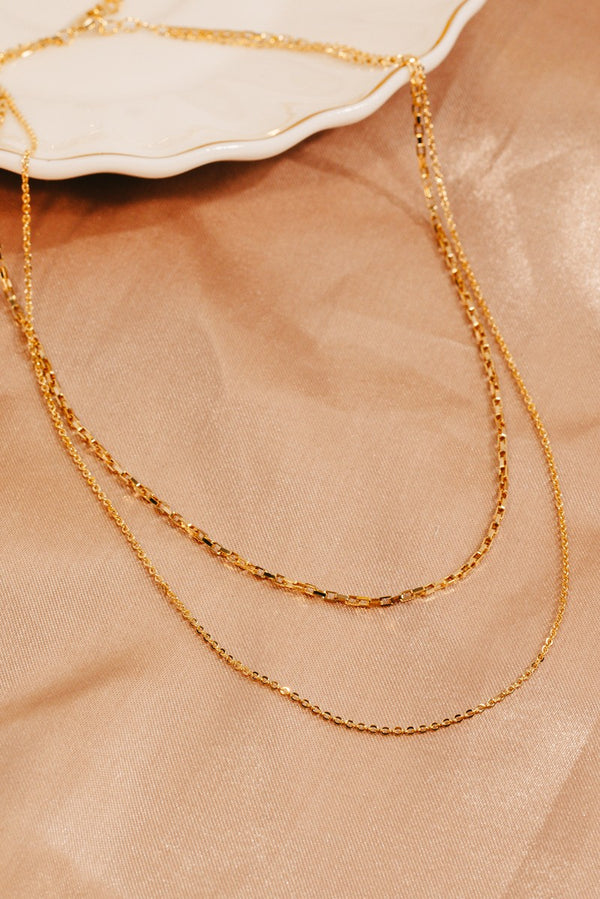 Mixed Dainty Chain Layered Necklace in Gold