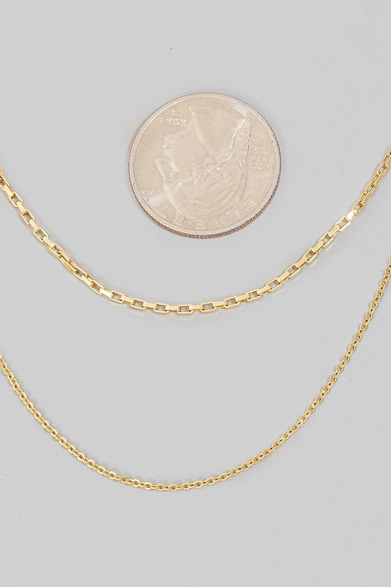 Mixed Dainty Chain Layered Necklace in Gold