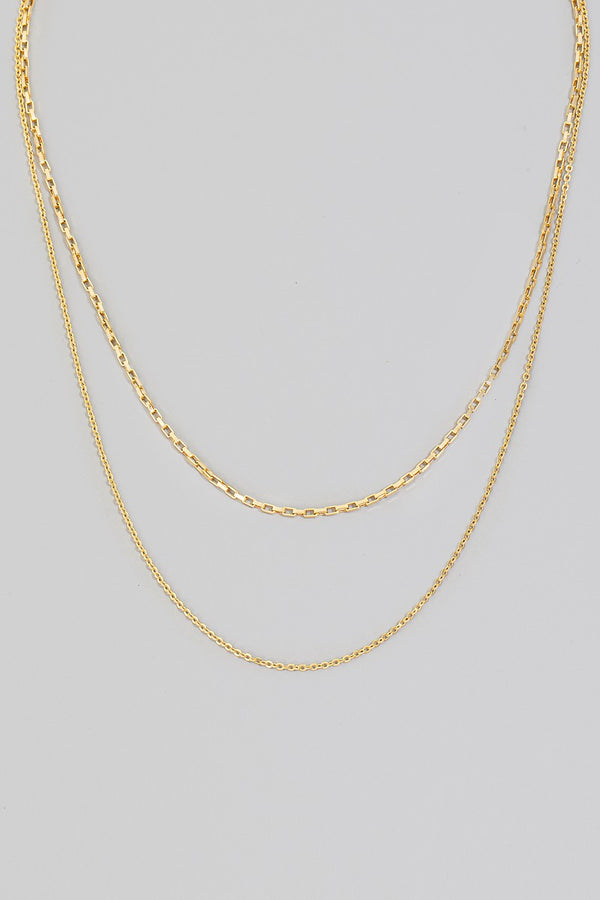 Mixed Dainty Chain Layered Necklace in Gold