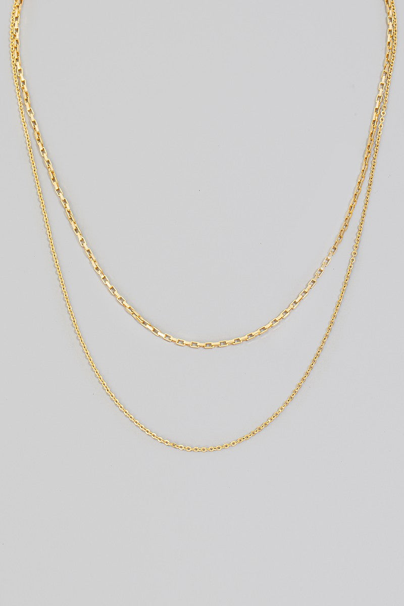 Mixed Dainty Chain Layered Necklace in Gold