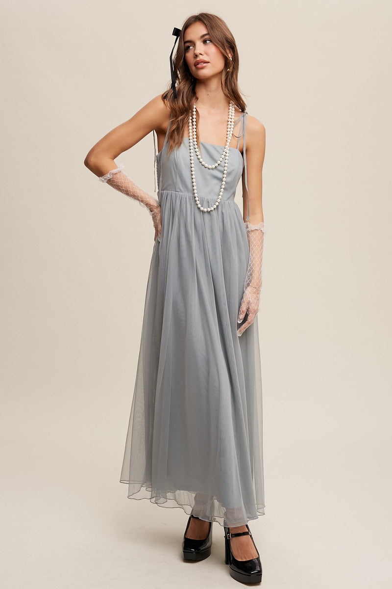 Romantic Babydoll Maxi Tulle Dress- Final Sale