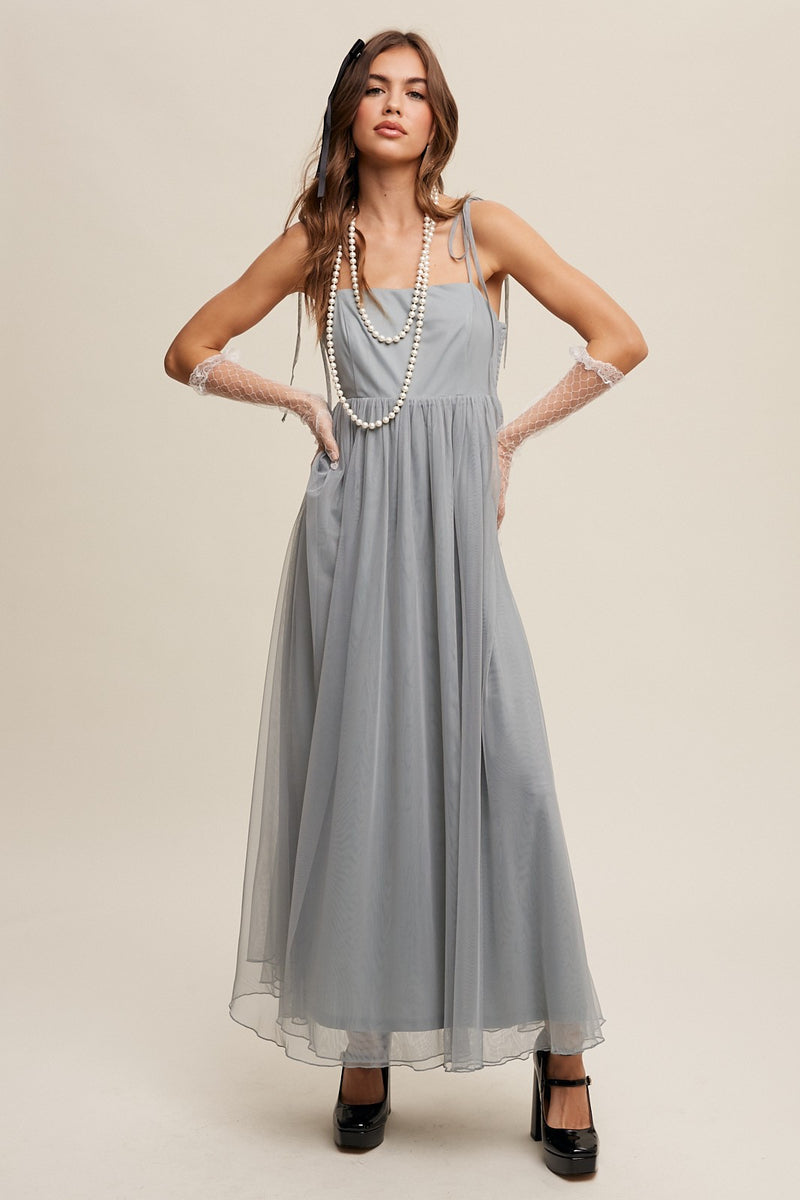 Romantic Babydoll Maxi Tulle Dress- Final Sale