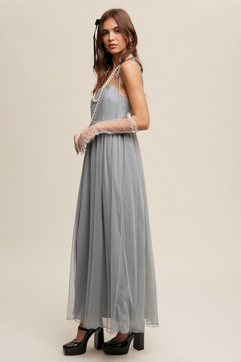 Romantic Babydoll Maxi Tulle Dress- Final Sale