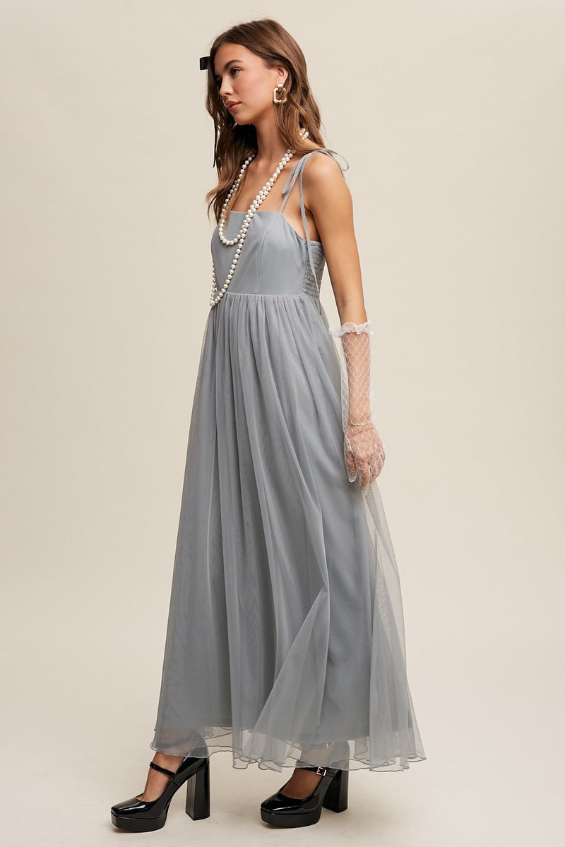 Romantic Babydoll Maxi Tulle Dress- Final Sale