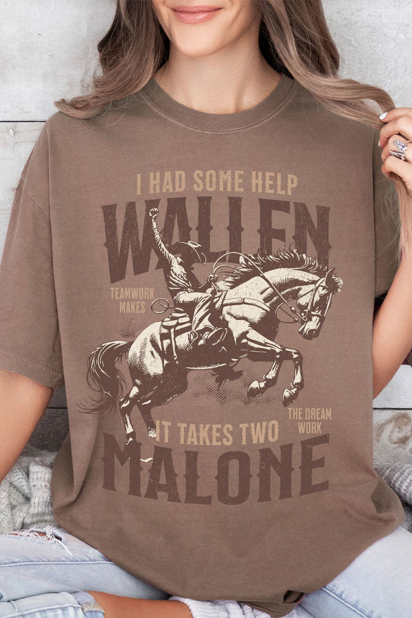 Wallen and Malone Cowboy Country Comfort Color Tee in Espresso (S-XL)