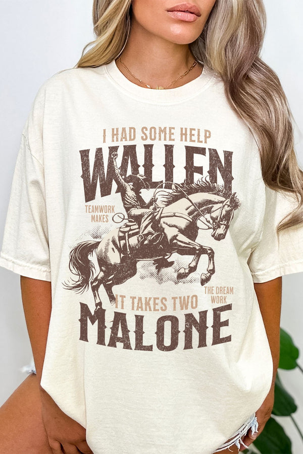 Wallen and Malone Cowboy Country Comfort Color Tee in Ivory (S-XL)