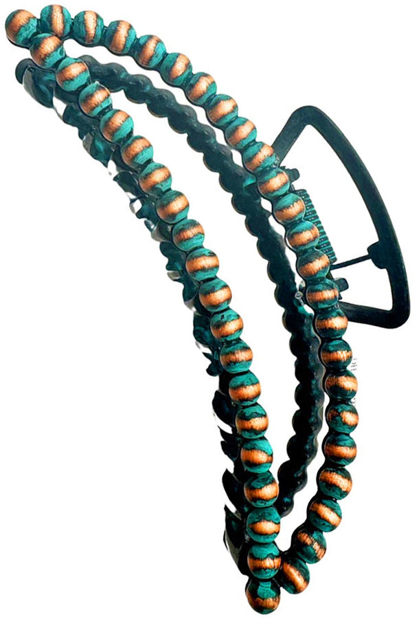 Western Navajo Pearl Banana Hair Clip (Patina)