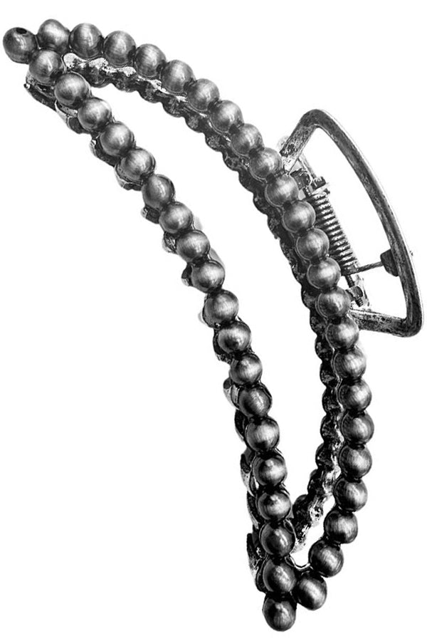 Western Navajo Pearl Banana Hair Clip (Silver)