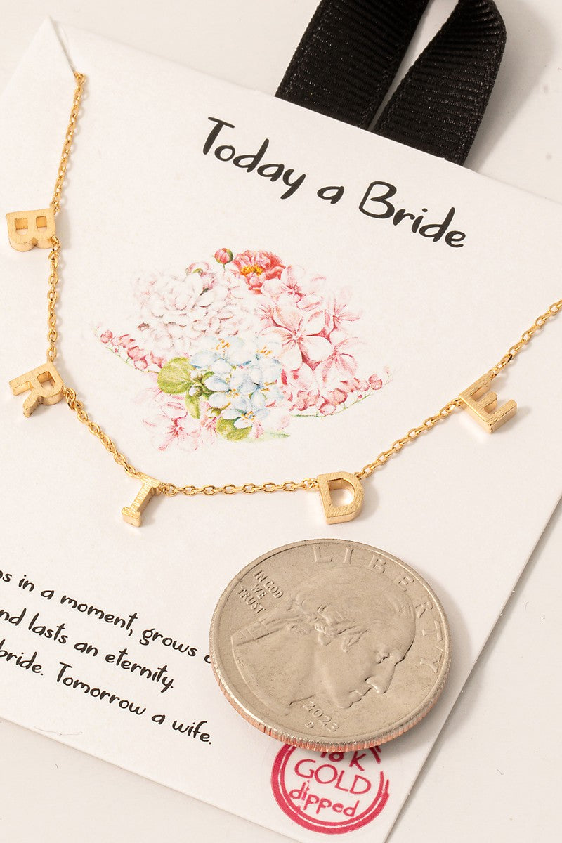 Gold Dipped Bride Charms Chain Necklace