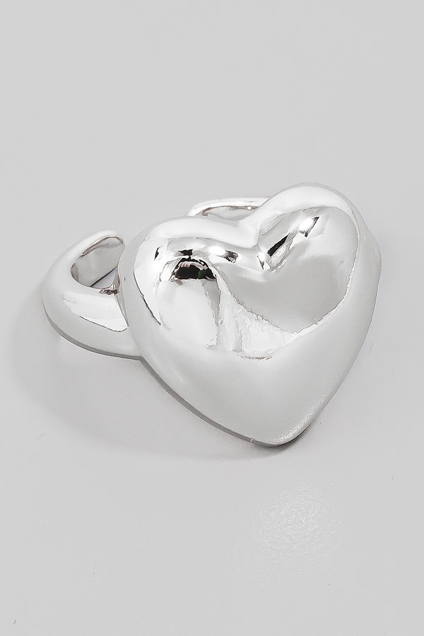 Heart Statement Ring in Silver