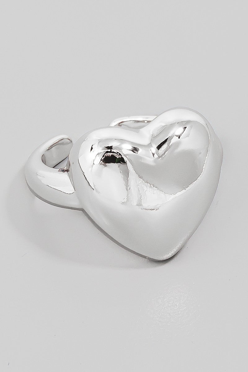 Heart Statement Ring in Silver