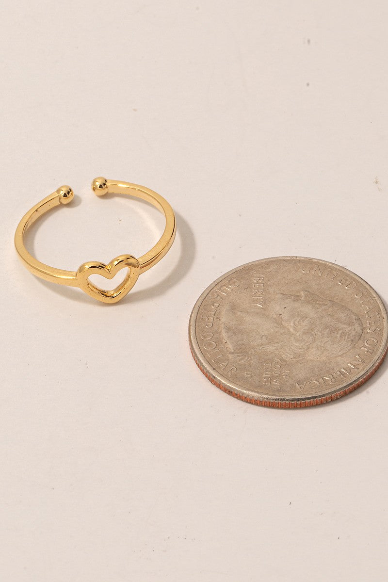 Secret Box Gold Dipped Heart Open Band Ring in Gold