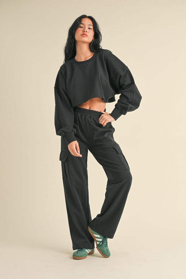 Flowy Jogger Pant in Black (Bottom Only)