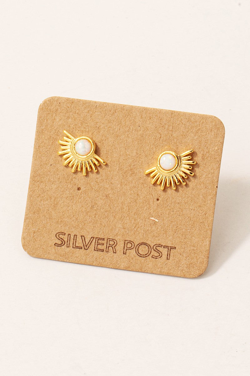 Gold Dipped Sunshine Opal Stud Earrings