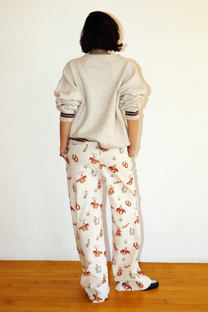 See You Cowboy Pullover Sweater in Oatmeal