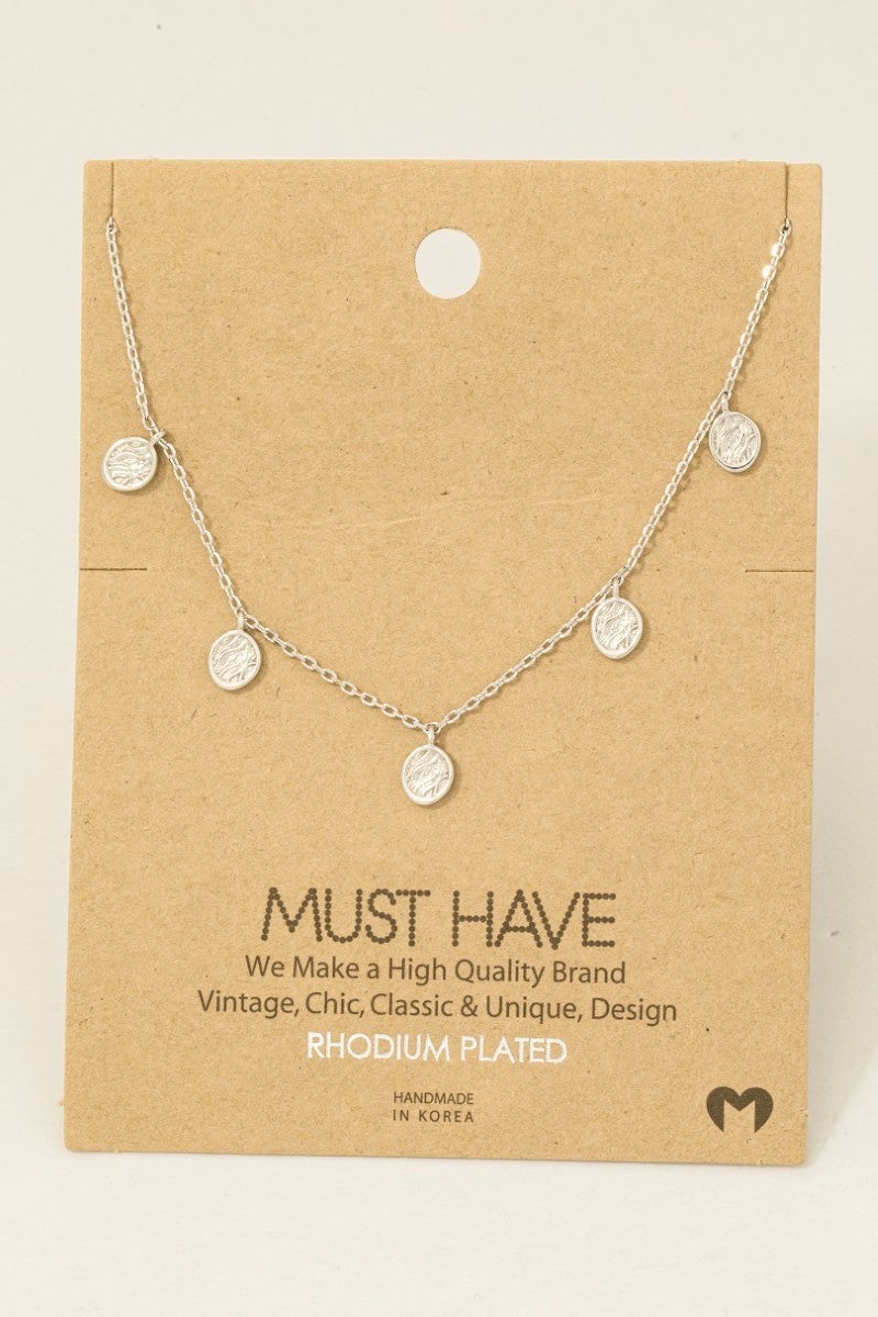 Mini Eye Of Horus Station Charms Necklace - Rhodium Plated & 18K Gold Dipped