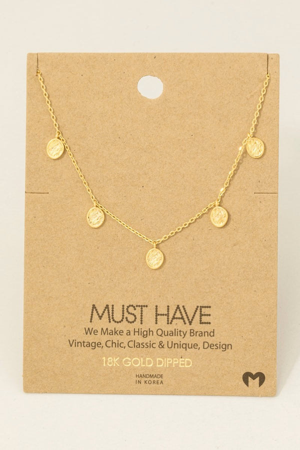 Mini Eye Of Horus Station Charms Necklace - Rhodium Plated & 18K Gold Dipped