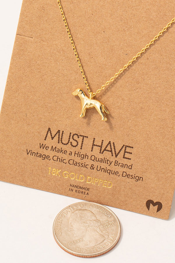 Dog Pendant Necklace - Gold Dipped