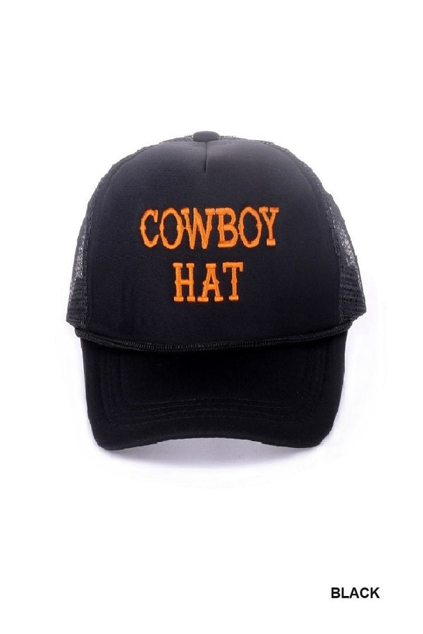 The Cowboy Hat Baseball Mesh Cap in Black (One Size)