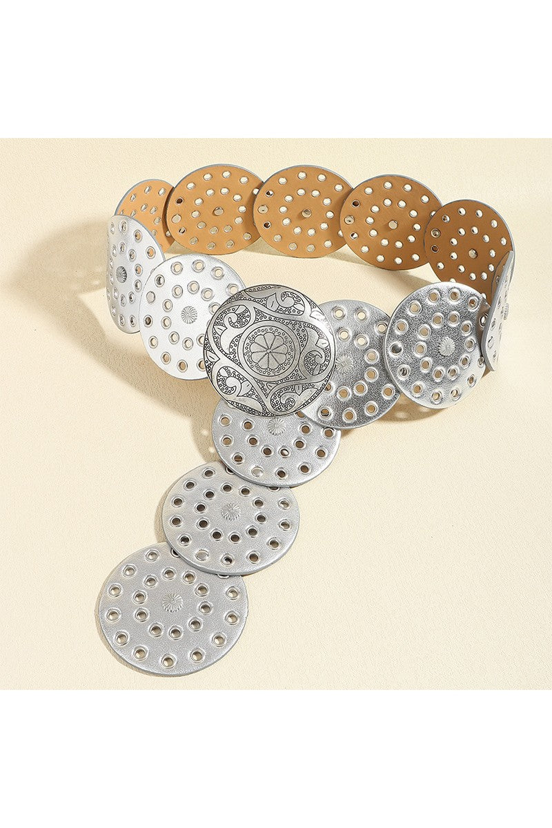 Metallic Western Wide Belted in All Silver