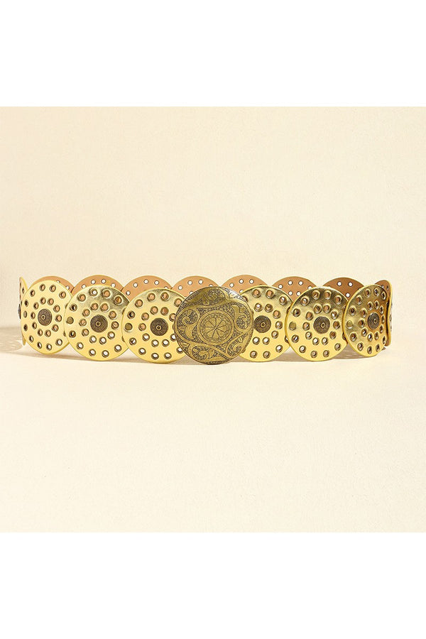 Metallic Western Wide Belted in All Gold