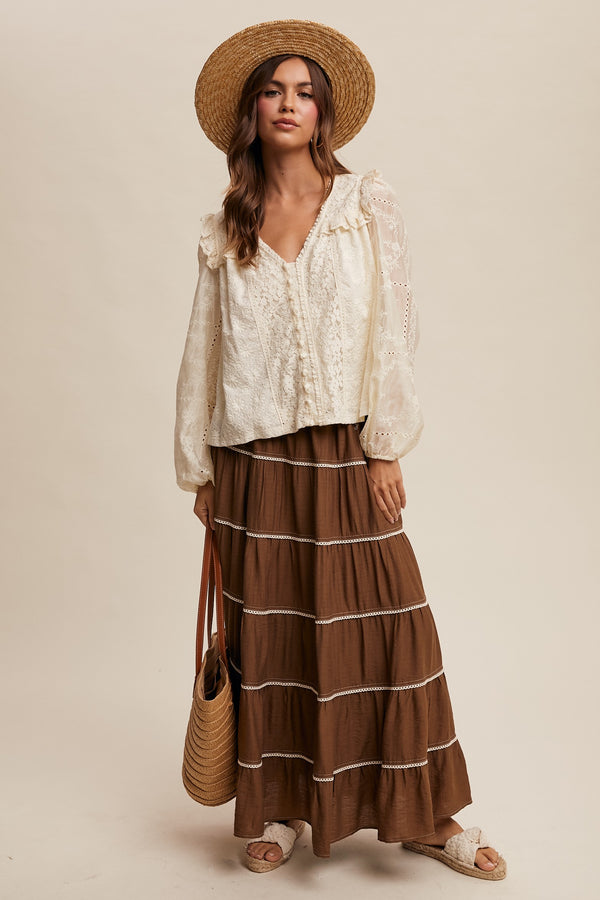 Delicate Embroidered Lace Blouse