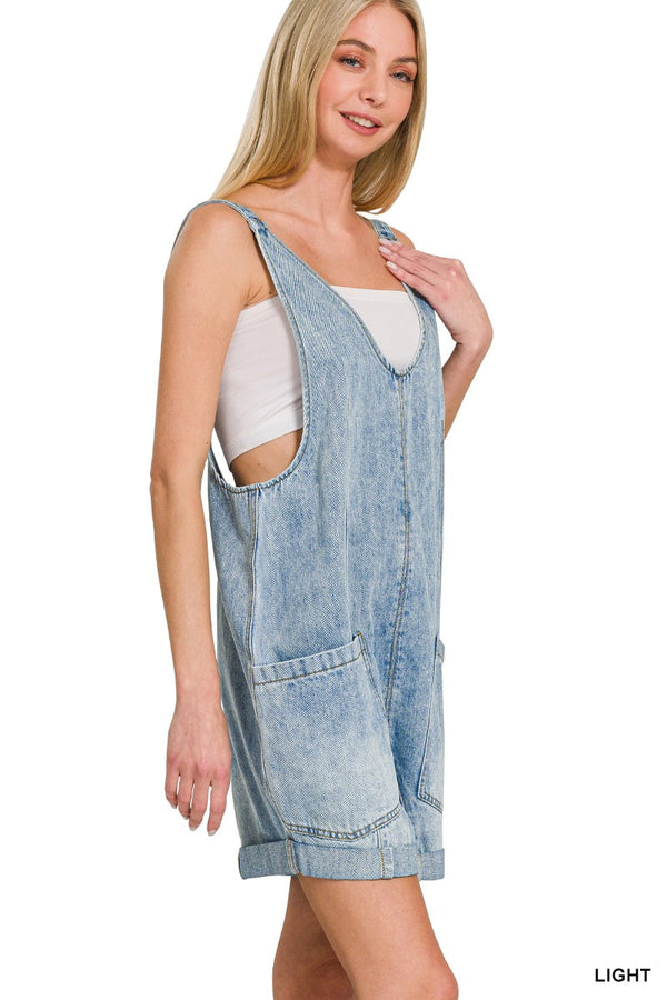 Denim Short Overalls