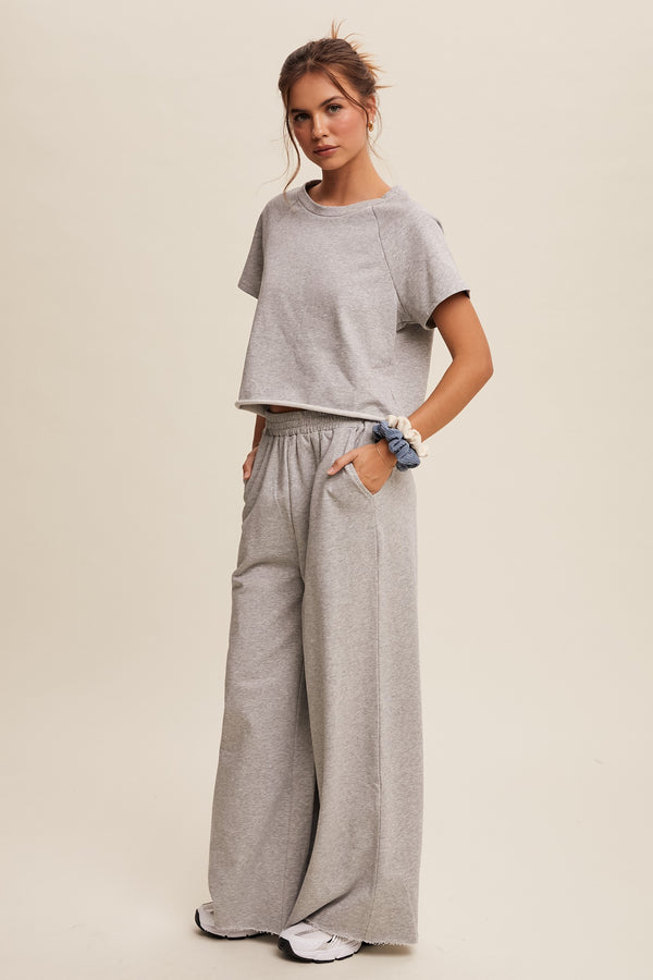 Relaxed Fit Lounge Set in Heather Grey (TOP ONLY)