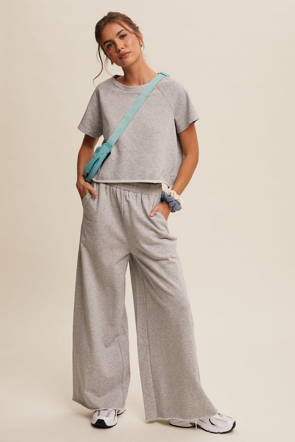 Relaxed Fit Lounge Set in Heather Grey (TOP ONLY)