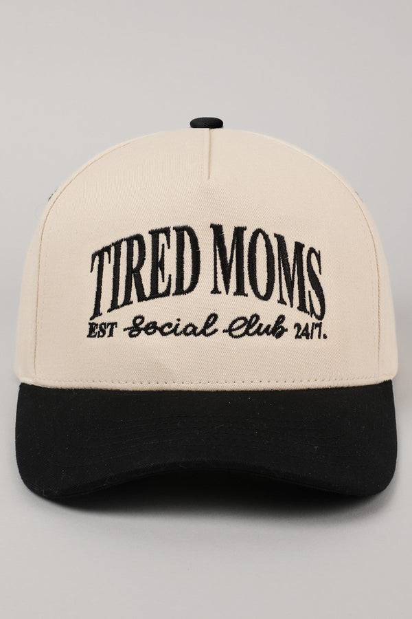 RESTOCK - Tired Moms Est Social Club 24/7 Trucker Hat in Black
