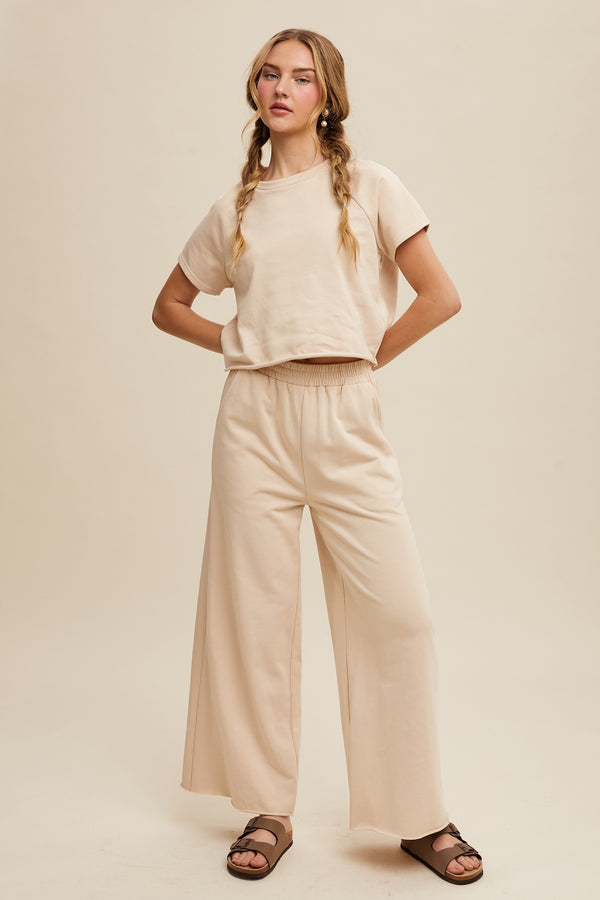 Relaxed Fit Lounge Set in Natural (PANTS ONLY)