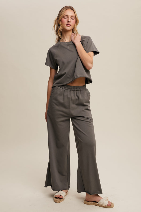Relaxed Fit Lounge Set in Ash Olive (PANTS ONLY)