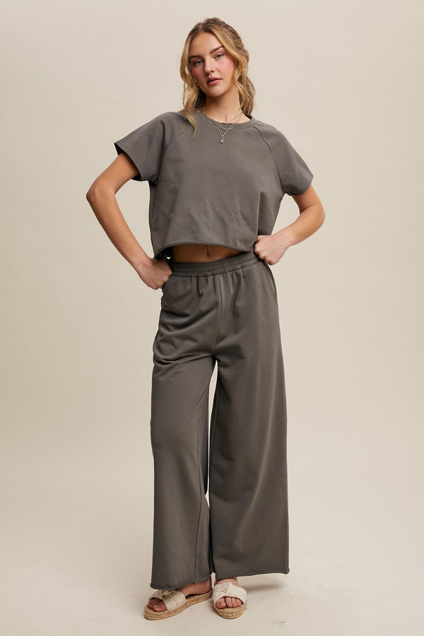 Relaxed Fit Lounge Set in Ash Olive (PANTS ONLY)