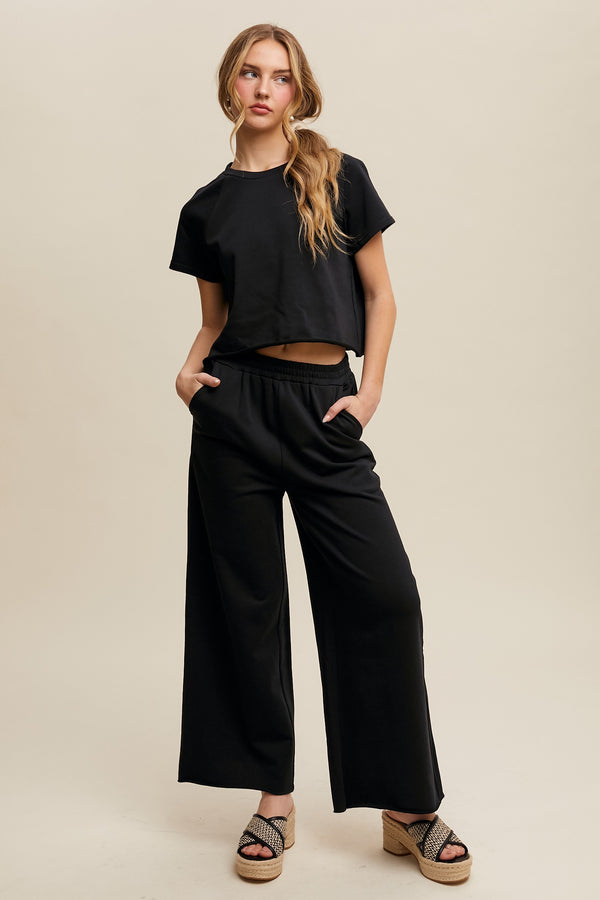 Relaxed Fit Lounge Set in Black (PANTS ONLY)