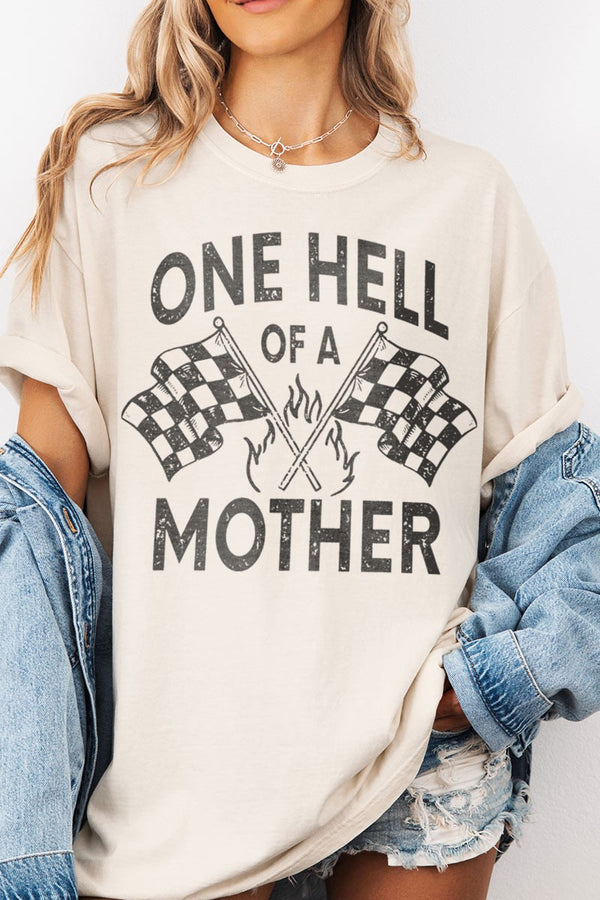 One Hell Of A Mother Comfort Colors Tee in Ivory