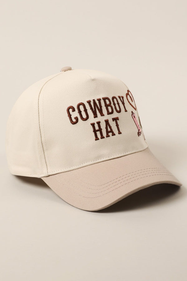 Cowboy Hat Cactus Heart Embroidery Trucker Hat