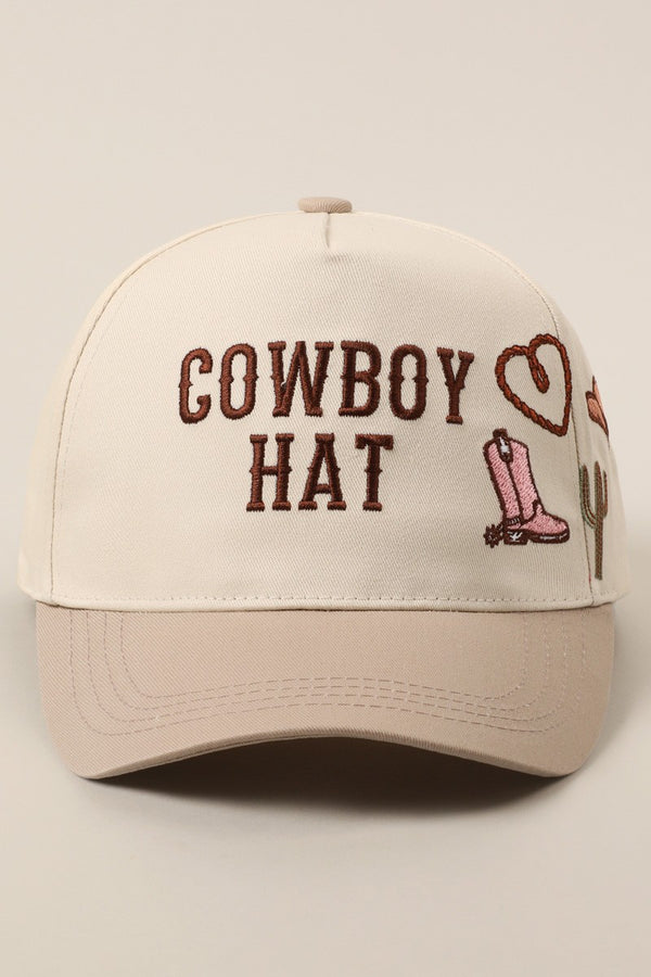 Cowboy Hat Cactus Heart Embroidery Trucker Hat