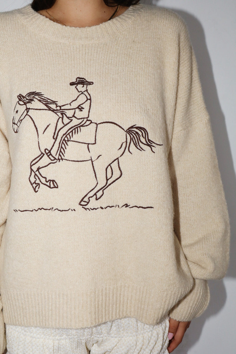 Butter Embroidered Cowboy Knit Sweater