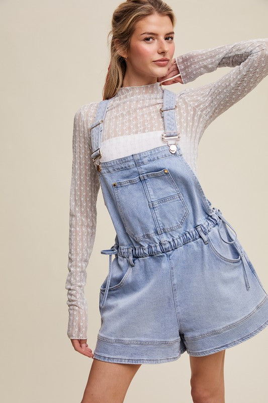 Denim Shorts Overall in Cloud Wash