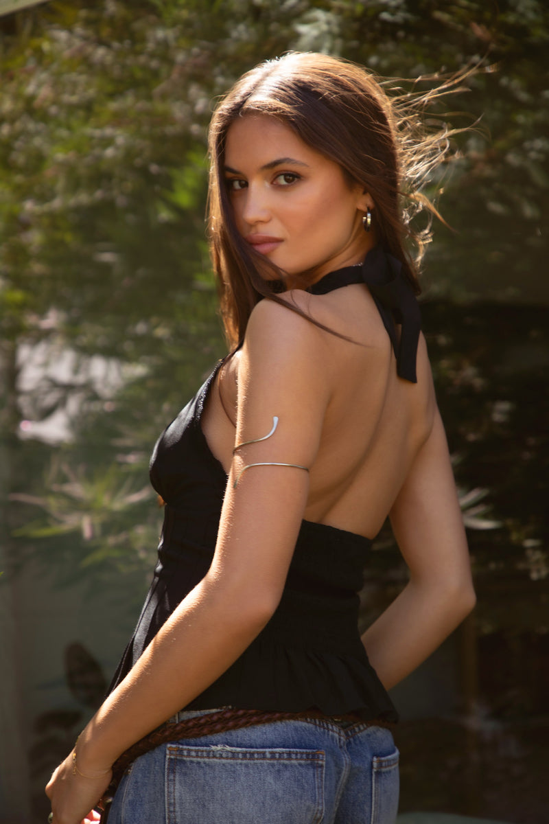 Chiffon Halter Top Shelf-Tie