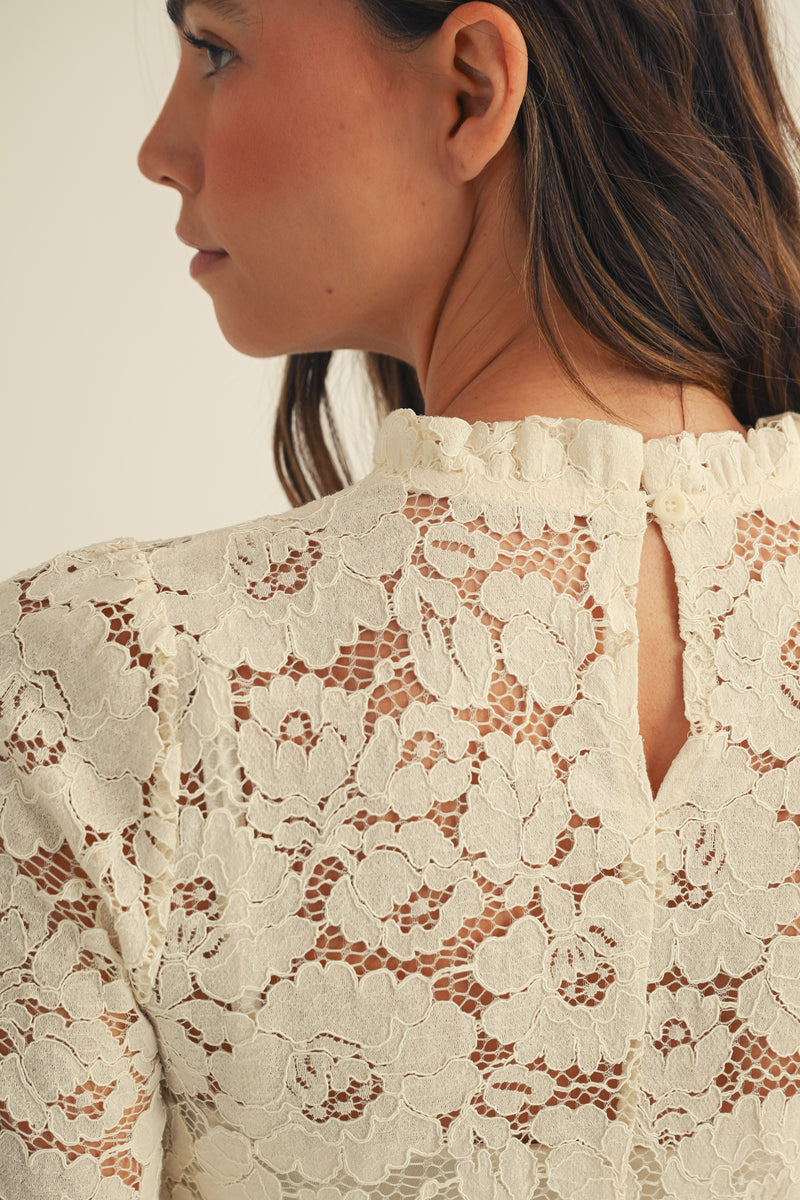Luxe Mesh Blouse in Ivory