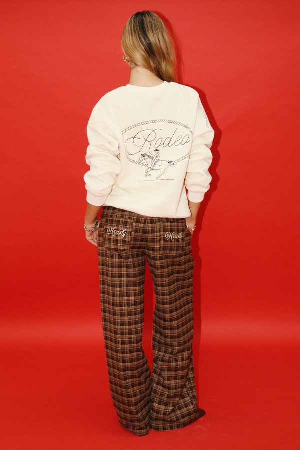 Rodeo Embroidered Sweatshirt in Cream